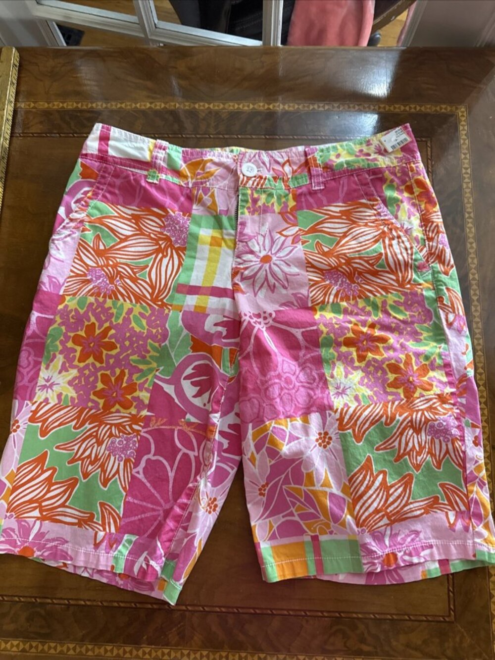 Lilly Pulitzer Patchwork Print Bermuda Shorts Size 4 Resort, Summer Vacation